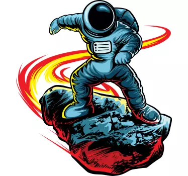 Decoratie sticker games astronaut surfende beweging - TenStickers