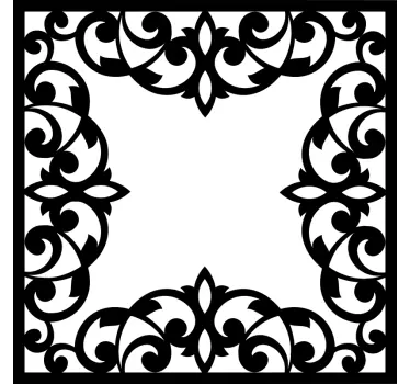 Sticker ouderwets bloemen frame - TenStickers
