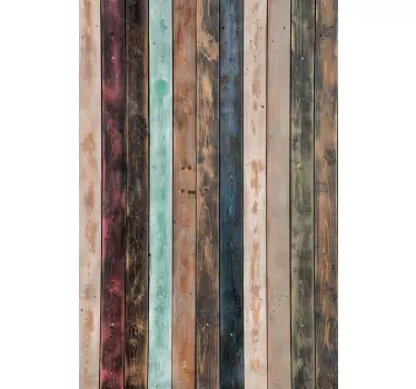 Koelkast stickers Kleurrijk geschilderde verticale planken - TenStickers