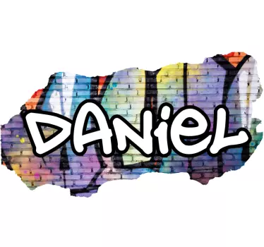 Stickers drukken Gebroken bakstenen muur met graffiti - TenStickers