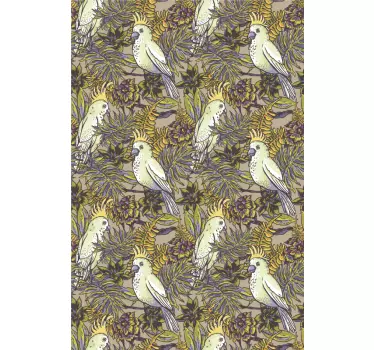 Douchedeur sticker elegante vogelmotieven - TenStickers