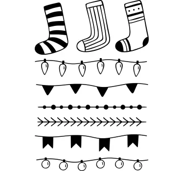 Feestelijke vakantiepatronen kerst sticker - TenStickers