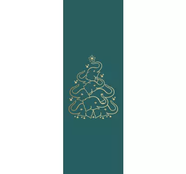 Kerst sticker olifant feestboom - TenStickers