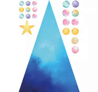 Kerst sticker stralende feestboom - TenStickers