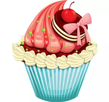 Muursticker decoratieve cupcake - TenStickers