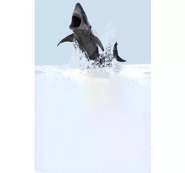 Douchedeur sticker haai spetter scène - TenStickers