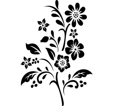 Douchedeur sticker bloemenklimop concept - TenStickers