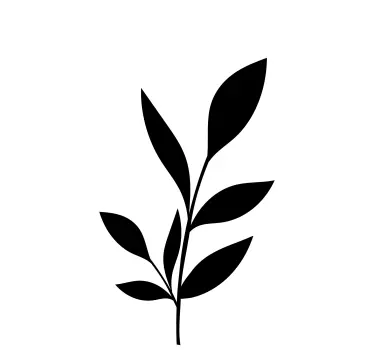 Minimalistisch bladmotief douchedeur sticker - TenStickers