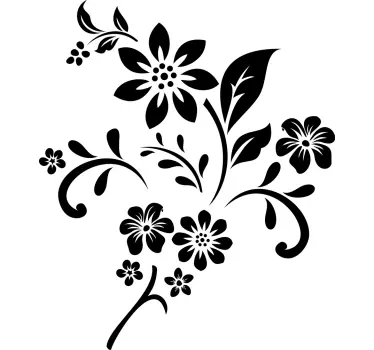 Bloemen natuurpatronen douchedeur sticker - TenStickers