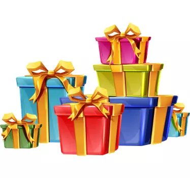 muursticker woonkamer Kerststickers Realistische kerstcadeaus - TenStickers