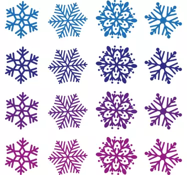 Kerst sticker kleurrijk sneeuwvlokkenpatroon - TenStickers
