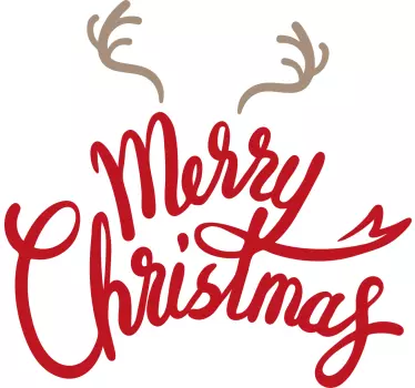 Feestelijke rendiergroet kerst sticker - TenStickers