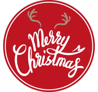 Stickers raam Vrolijk kerstfeest met rendierbrokken - TenStickers