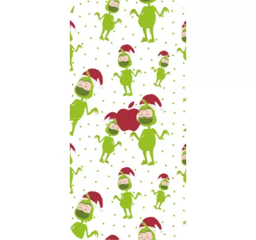 Kerst sticker vrolijke groene figuren - TenStickers