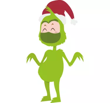 Kerst sticker lachend feestelijk figuur - TenStickers