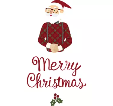Kerst sticker met een design van de kerstman - TenStickers