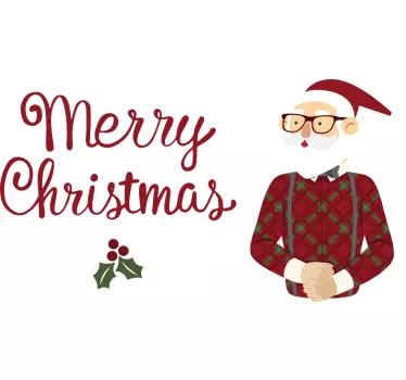 Kerst sticker vrolijke kerstman - TenStickers