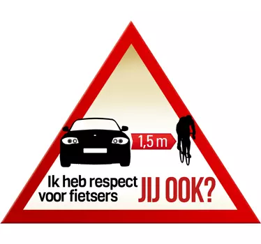 Sticker gevarendriehoek respect fietsers - TenStickers