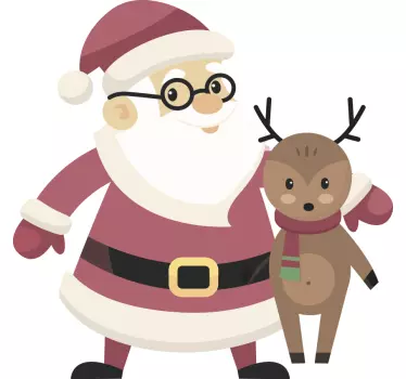 Kerst sticker met kerstman karakter - TenStickers