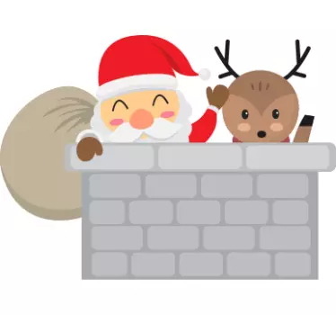 Kerst sticker met kerstman vreugde - TenStickers