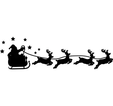 Kerst sticker rendier van de kerstman - TenStickers