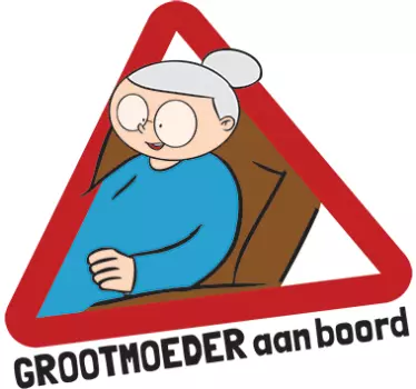 Sticker grootmoeder aan boord auto - TenStickers