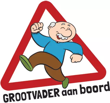 Sticker grootvader aan boord auto - TenStickers