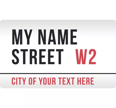 Muursticker gepersonaliseerd Londen straat naam - TenStickers