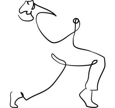 Muursticker kunst abstracte lijnfiguur - TenStickers