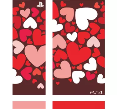 Sticker Playstation 4 hartjes - TenStickers