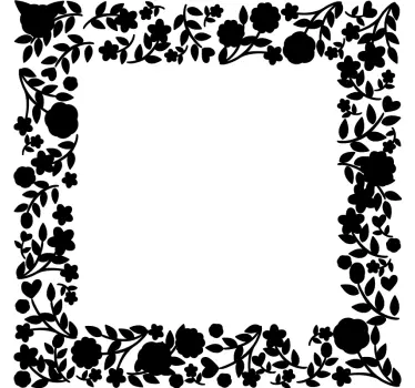 Spiegel bloemen vierkant sticker - TenStickers