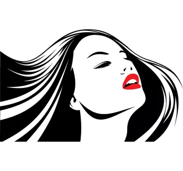 Sticker dame los haar - TenStickers