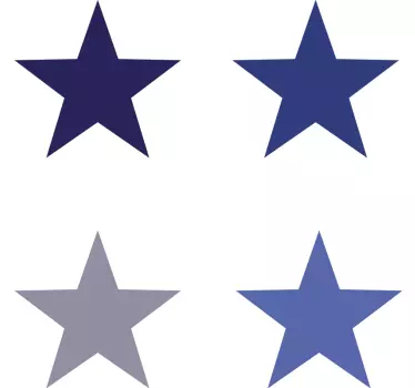 Muursticker decoratieve blauwe sterren - TenStickers