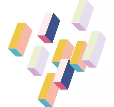Sticker geometrische vormen multikleurige blokpatronen - TenStickers