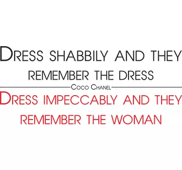 Sticker tekst quote Coco Chanel - TenStickers