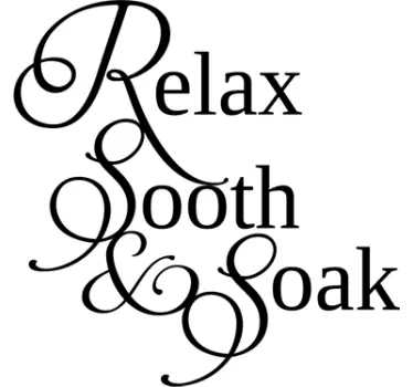 Relax, sooth, soak muursticker badkamer - TenStickers