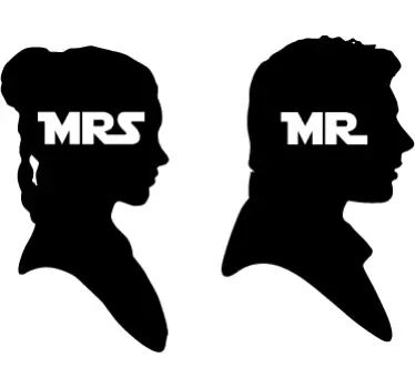 Sticker WC  Mr Mrs Star Wars - TenStickers