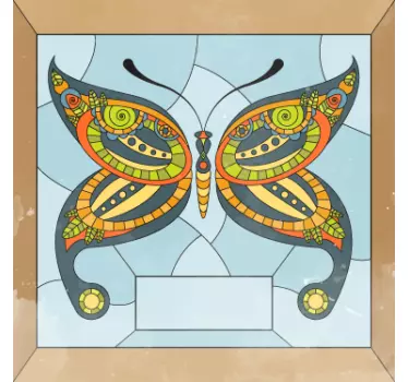 Vlinder glas schilderij sticker - TenStickers