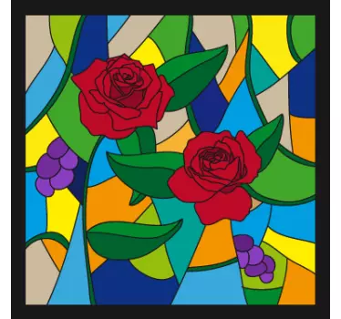 Decoratieve Rozen Raamsticker - TenStickers