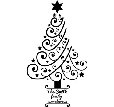Gepersonaliseerde kerstmis kerstboom sticker - TenStickers