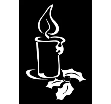 Kerstmis kaars sneeuwspray sticker - TenStickers