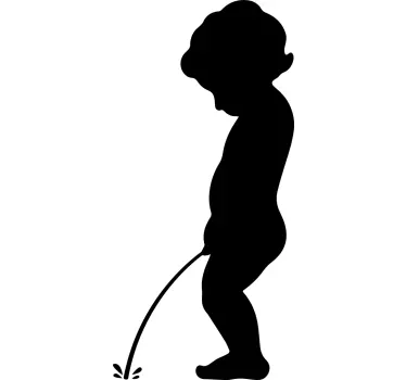 Manneken pis standbeeld silhouet Laptop sticker - TenStickers