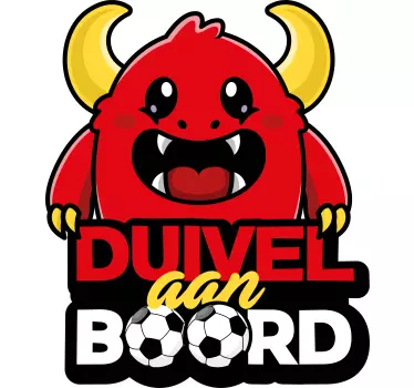 Autosticker duivel aan boord - TenStickers