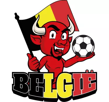 Voetbal muursticker met Rode Duivels - TenStickers