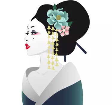 Japanese Geisha Muursticker - TenStickers