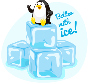 Beter met ijs pinguïn koelkast sticker - TenStickers