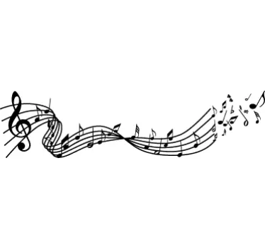Vliegende Muzikale Noten Muursticker - TenStickers