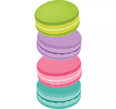 Macarons zoete gekleurde muursticker keuken - TenStickers