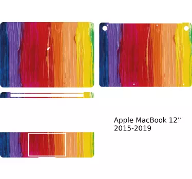 Regenboog verf laptop sticker - TenStickers