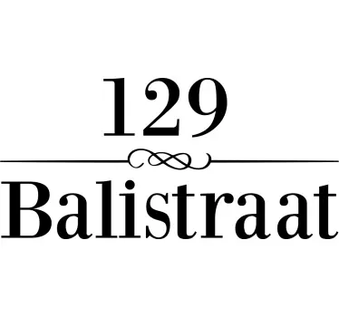 Huisnummer met straatnaam sticker - TenStickers
